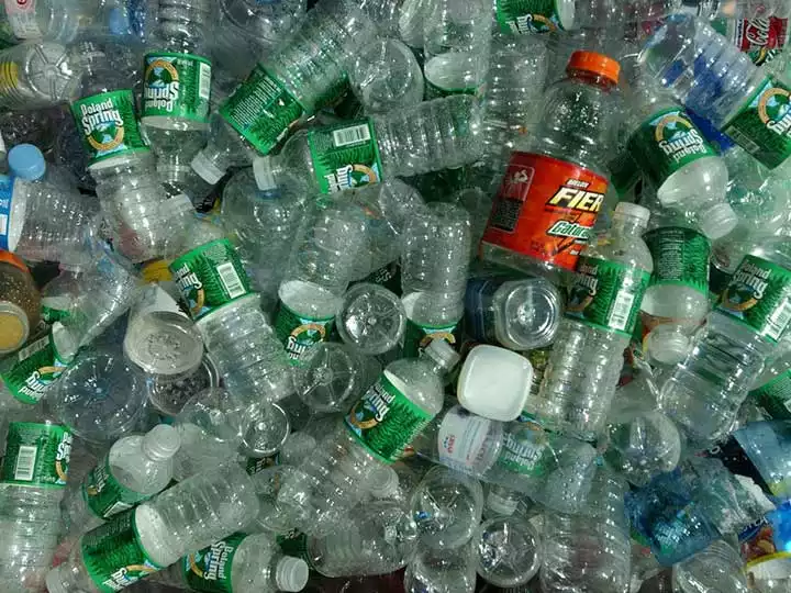 plastic bottles with labels