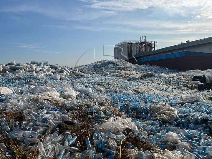 Bouteilles d'eau et de bière en PET